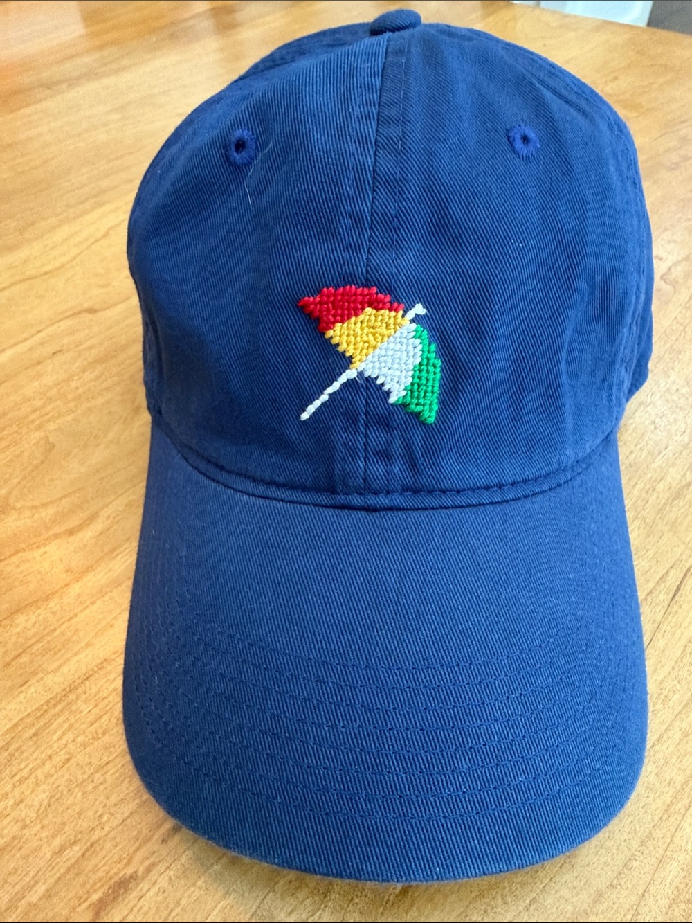 Smathers & Branson Arnold Palmer Umbrella Needlepoint Navy Baseball Cap